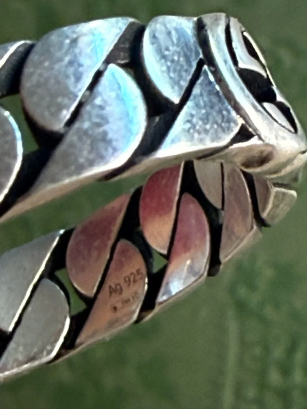 NWB GUCCI WIDE INTERLOCKING STERLING SILVER RING DESIGNER SZ: 21 - Picture 6 of 15